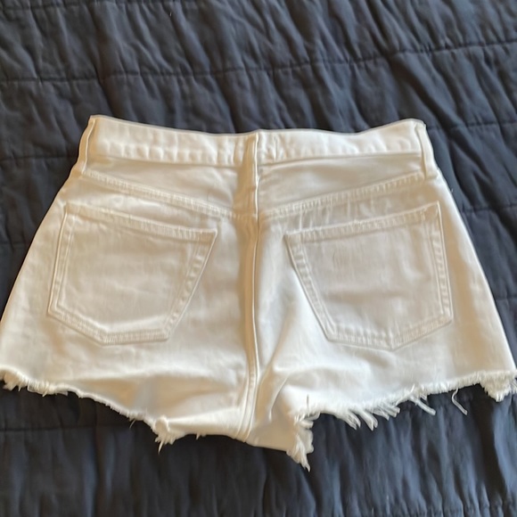 Agolde Parker White Denim Shorts - Picture 2 of 3